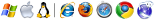 Icone dei sistemi operativi e dei browser supportati