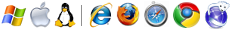 Icone dei sistemi operativi e dei browser supportati